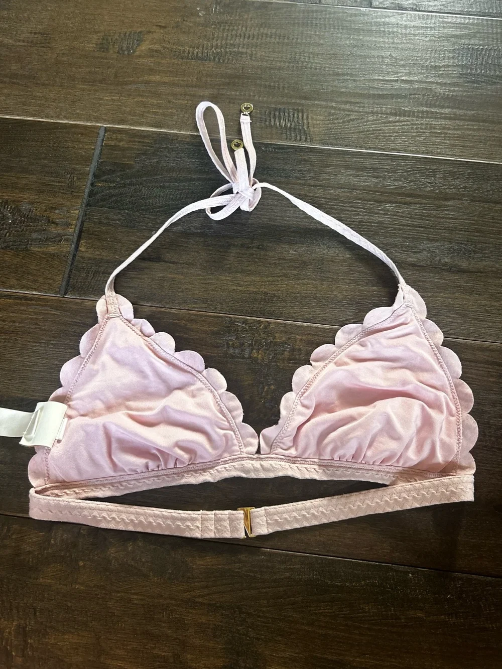 kate spade Pink Scalloped Halter Bikini Top